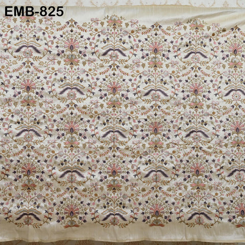 Embroidery Fabric by the yard Sewing Crafting Indian Embroidered Wedding Dress Costumes Victorian Handbags Marie Antoinette Junk Journals