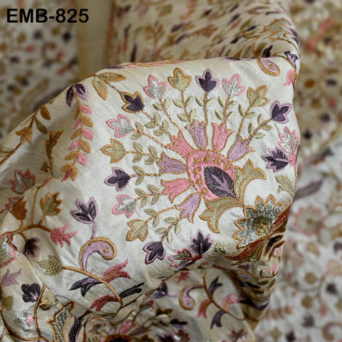 Embroidery Fabric by the yard Sewing Crafting Indian Embroidered Wedding Dress Costumes Victorian Handbags Marie Antoinette Junk Journals