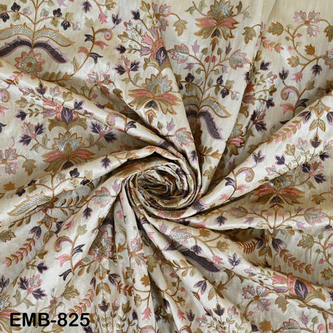 Embroidery Fabric by the yard Sewing Crafting Indian Embroidered Wedding Dress Costumes Victorian Handbags Marie Antoinette Junk Journals