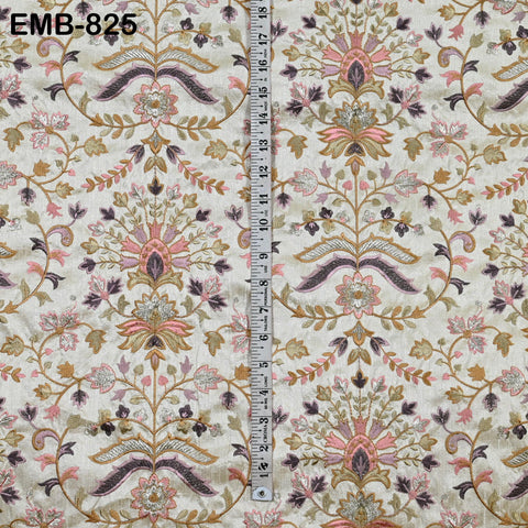 Embroidery Fabric by the yard Sewing Crafting Indian Embroidered Wedding Dress Costumes Victorian Handbags Marie Antoinette Junk Journals