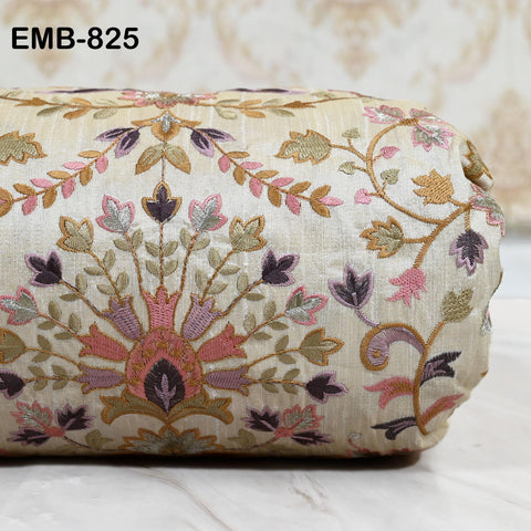 Embroidery Fabric by the yard Sewing Crafting Indian Embroidered Wedding Dress Costumes Victorian Handbags Marie Antoinette Junk Journals