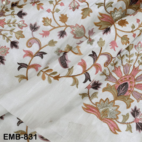 Indian Embroidery Fabric by the yard Sewing Crafting Embroidered Wedding Dress Costumes Victorian Handbags Marie Antoinette Junk Journals