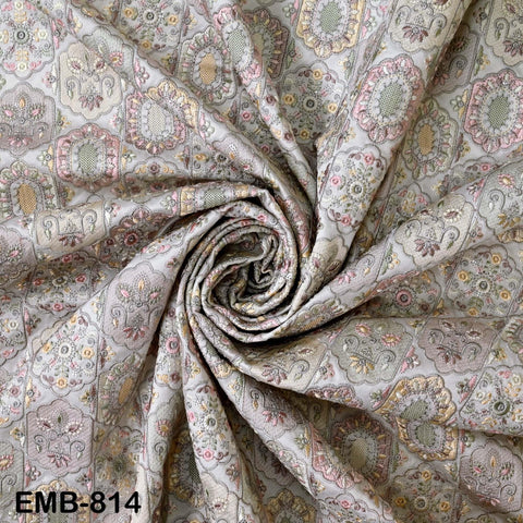 Off White Embroidery Fabric by the yard Sewing DIY Crafting Embroidered Textiles Costumes Regency Reticules Victorian Handbags Junk Journals