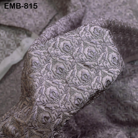 Mauve Embroidered Fabric by the yard Sewing DIY Crafting Indian Embroidery Wedding Dresses Historical Costumes Waistcoats Longline Jackets