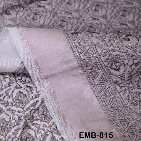 Mauve Embroidered Fabric by the yard Sewing DIY Crafting Indian Embroidery Wedding Dresses Historical Costumes Waistcoats Longline Jackets