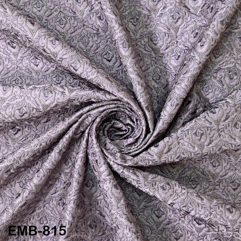 Mauve Embroidered Fabric by the yard Sewing DIY Crafting Indian Embroidery Wedding Dresses Historical Costumes Waistcoats Longline Jackets