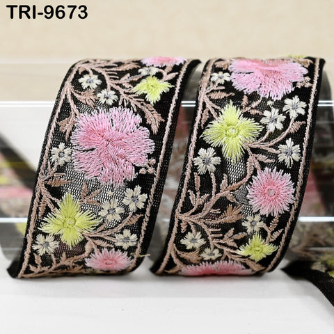 9 Yard Indian Embroidery Ribbon Sari Embellishments Embroidery 5cm Trims Saree Border Sewing DIY Crafting Trimmings Headbands Junk Journals