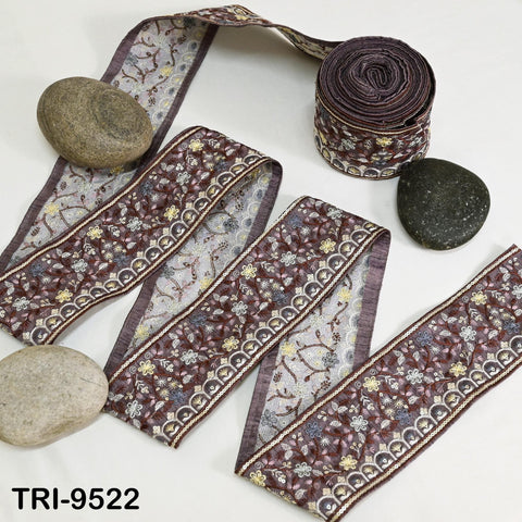 3 Yard Embroidery Ribbon 9 cm Trim Saree Border DIY Crafting Sewing Throw Pillow Home Decor Embellishments Historic Costumes Junk Journals