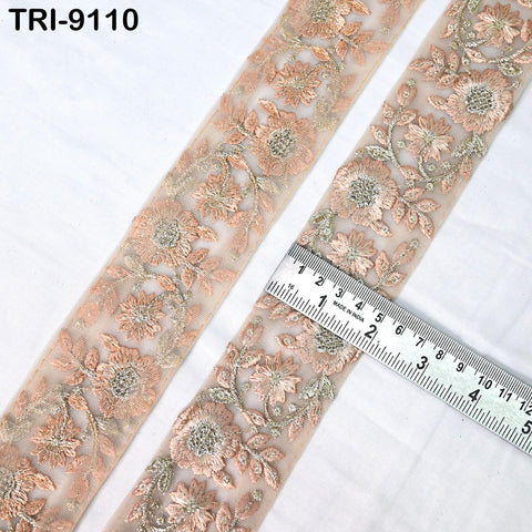 3 Yard Indian Embroidery Ribbon Sari Embellishments Embroidery Trims Saree Border Sewing DIY Crafting Trimmings Headbands Junk Journals 5cm