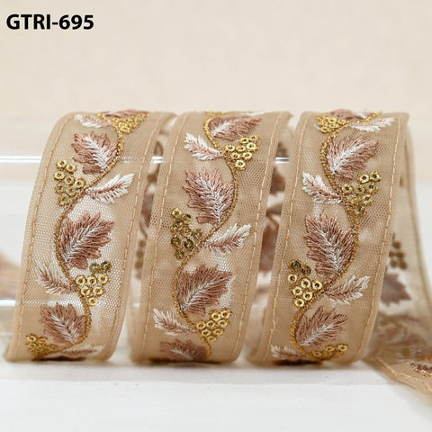 9 Yard 35mm Embroidery Ribbon for Kids Crafting Sewing Costumes Dog Collar Tote Bags, Lampshades, Holidays Decor Embroidered Embellishment