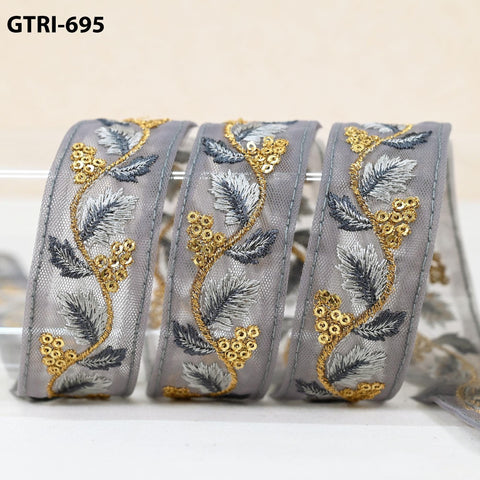 9 Yard 35mm Embroidery Ribbon for Kids Crafting Sewing Costumes Dog Collar Tote Bags, Lampshades, Holidays Decor Embroidered Embellishment