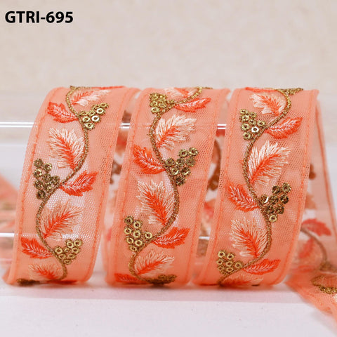 9 Yard 35mm Embroidery Ribbon for Kids Crafting Sewing Costumes Dog Collar Tote Bags, Lampshades, Holidays Decor Embroidered Embellishment