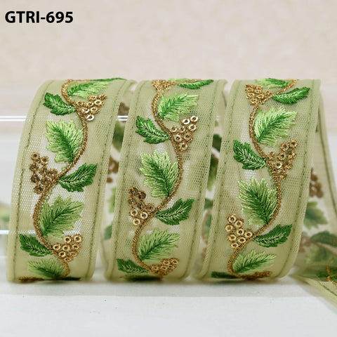 9 Yard 35mm Embroidery Ribbon for Kids Crafting Sewing Costumes Dog Collar Tote Bags, Lampshades, Holidays Decor Embroidered Embellishment