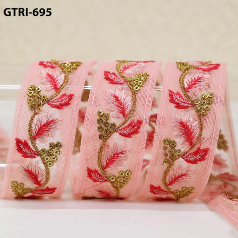 9 Yard 35mm Embroidery Ribbon for Kids Crafting Sewing Costumes Dog Collar Tote Bags, Lampshades, Holidays Decor Embroidered Embellishment