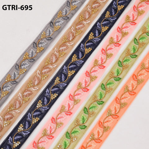 9 Yard 35mm Embroidery Ribbon for Kids Crafting Sewing Costumes Dog Collar Tote Bags, Lampshades, Holidays Decor Embroidered Embellishment