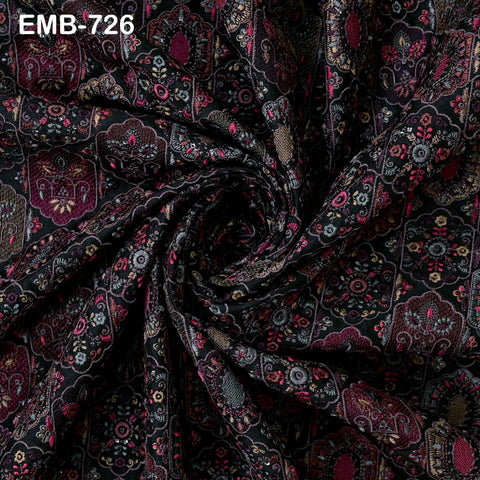 Indian Embroidery Fabric by the yard for Wedding Dress Regency Reticules, Victorian Costumes, Clutches, Marie Antoinette Junk Journal