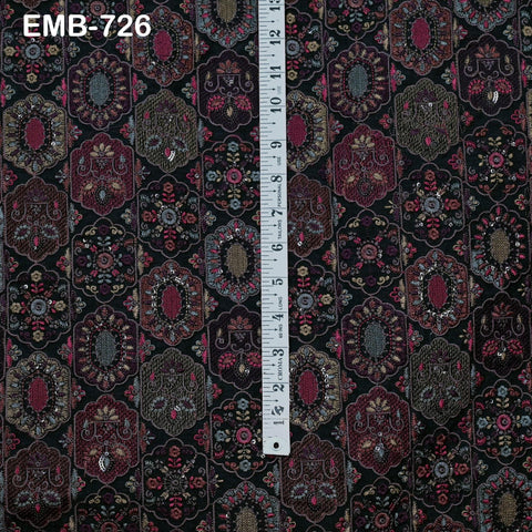 Indian Embroidery Fabric by the yard for Wedding Dress Regency Reticules, Victorian Costumes, Clutches, Marie Antoinette Junk Journal