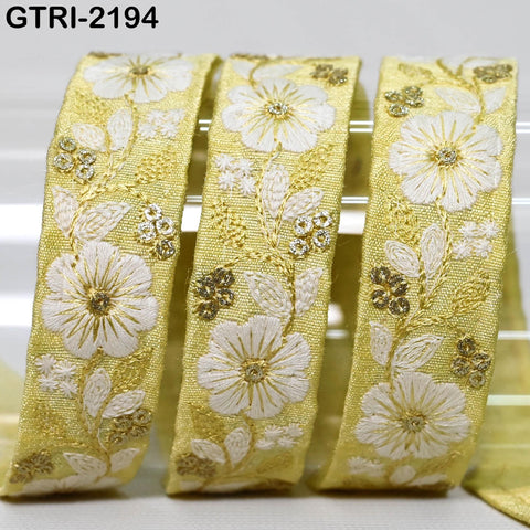 9 Yard 25 mm Embroidery Ribbon for Kids Crafting Sewing Costumes Dog Collar Tote Bags, Lampshades, Holidays Decor Embroidered Embellishment