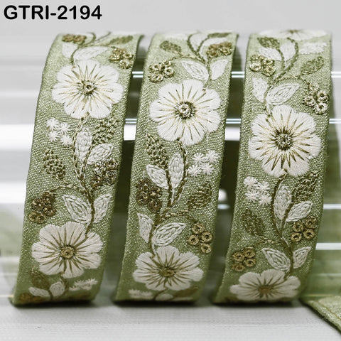 9 Yard 25 mm Embroidery Ribbon for Kids Crafting Sewing Costumes Dog Collar Tote Bags, Lampshades, Holidays Decor Embroidered Embellishment