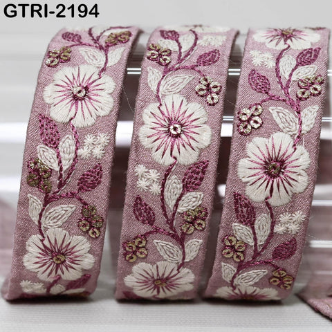 9 Yard 25 mm Embroidery Ribbon for Kids Crafting Sewing Costumes Dog Collar Tote Bags, Lampshades, Holidays Decor Embroidered Embellishment
