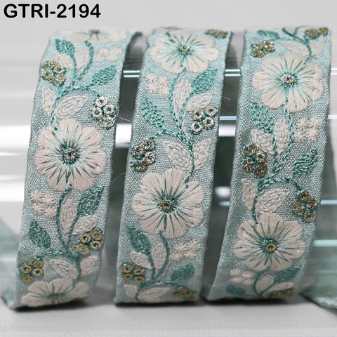 9 Yard 25 mm Embroidery Ribbon for Kids Crafting Sewing Costumes Dog Collar Tote Bags, Lampshades, Holidays Decor Embroidered Embellishment