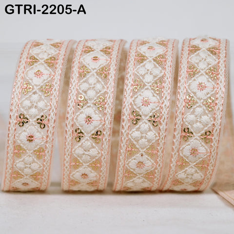 9 Yard 3cm Embroidery Ribbon for Kids Crafting Sewing Costumes Dog Collar Tote Bags, Lampshades, Holidays Decor Embroidered Embellishment