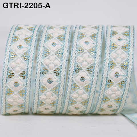 9 Yard 3cm Embroidery Ribbon for Kids Crafting Sewing Costumes Dog Collar Tote Bags, Lampshades, Holidays Decor Embroidered Embellishment