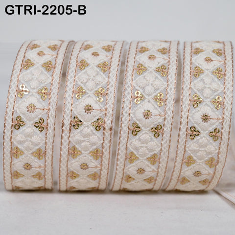 9 Yard 3cm Embroidery Ribbon for Kids Crafting Sewing Costumes Dog Collar Tote Bags, Lampshades, Holidays Decor Embroidered Embellishment