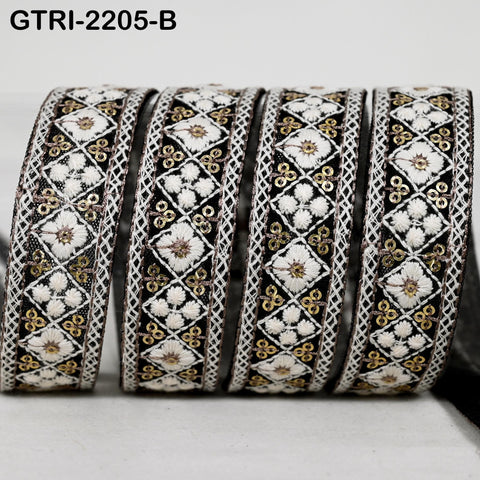 9 Yard 3cm Embroidery Ribbon for Kids Crafting Sewing Costumes Dog Collar Tote Bags, Lampshades, Holidays Decor Embroidered Embellishment