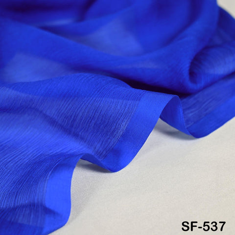 Indian Blue Crinkle Chiffon, Silk Chiffon, Lightweight Silk, Silk Veil Crinkly Silk Fabric, Natural Silk by the Yard, Wedding Silk for Veil