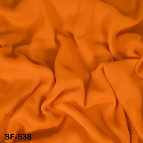 Indian Orange Crinkle Chiffon, Silk Chiffon, Lightweight Silk, Silk Veil Crinkly Silk Fabric, Natural Silk by the Yard Wedding Silk for Veil