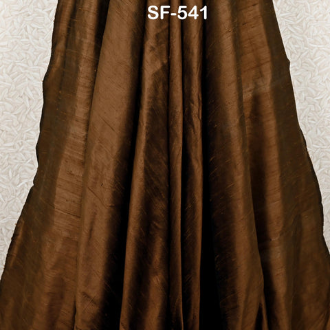 Brown Silk Shantung Pure dupioni Silk fabric by the Yard Indian Wedding Dresses Sewing Raw Silk Bridesmaids Dolls Ribbon Upholstery Drapery