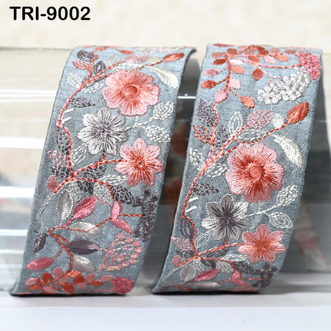 9 Yard Embroidery Ribbon Trim Indian Sewing Embellishment Embroidered Fabric Saree Trimmings Crafting Border Wedding Dress Cushion Cover 4cm