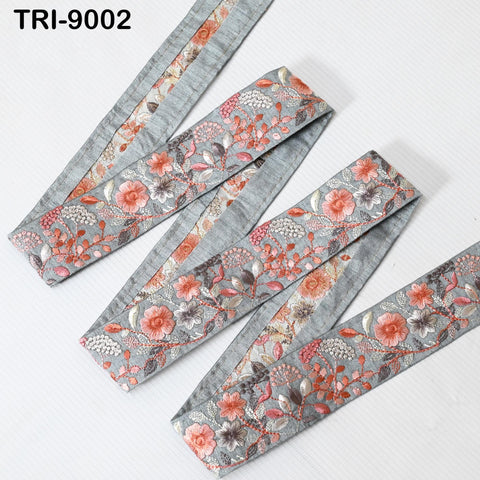 9 Yard Embroidery Ribbon Trim Indian Sewing Embellishment Embroidered Fabric Saree Trimmings Crafting Border Wedding Dress Cushion Cover 4cm