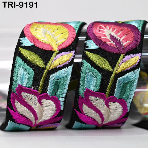 9 Yard Brown 4cm Sari Border Embroidery Trim Embroidered Saree Ribbon Embellishments Sewing Crafting Costumes Headband Dog Collar Tote Bags