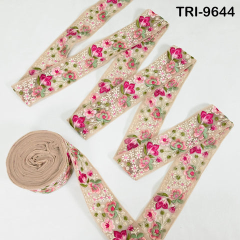 9 Yard Embroidery Ribbons Indian 5cm Trim DIY Crafting Hair Accessories Sari Border Wedding Sewing Dress Embroidered Embellishment Trimmings