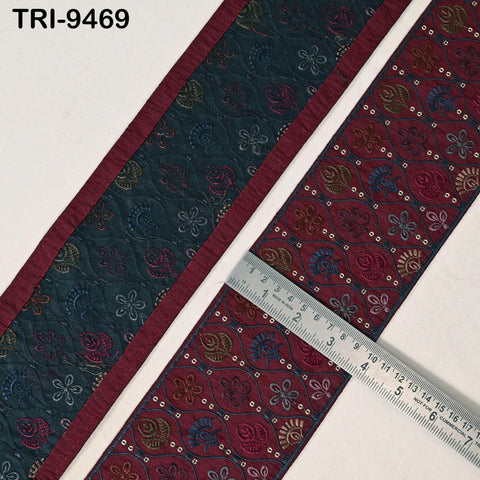 9 Yard Embroidery Ribbon Trim 10cm Saree Border DIY Crafting Sewing Throw Pillow Home Decor Embellishments Historic Costumes Junk Journals