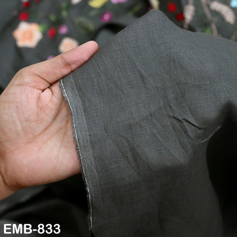Embroidered Linen Fabric by Yard, Floral Embroidery, Soft Natural Linen, Apparel Craft Sewing
