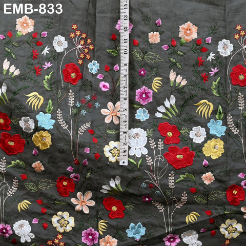 Embroidered Linen Fabric by Yard, Floral Embroidery, Soft Natural Linen, Apparel Craft Sewing
