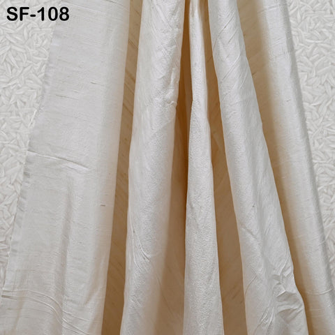 Ivory Pure Dupioni Fabric Raw Silk by the Yard Indian Wedding Dresses Pillow Cover Drapery Curtains Cushions Costume Sewing Waist Coat