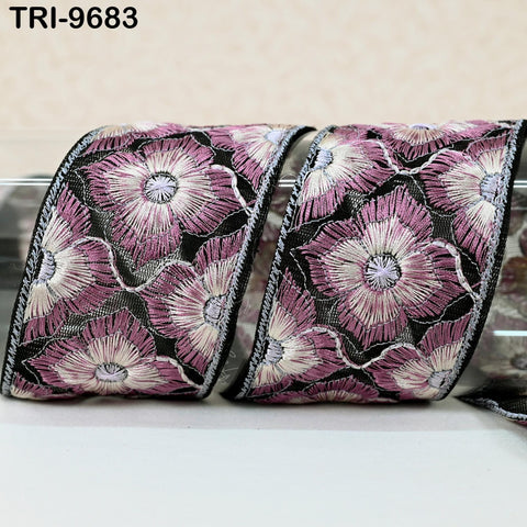 9 Yard Indian Embroidery Tulle Ribbon Trim 6 cm Embellishment DIY Crafting Sewing Embroidered Sari Border Wedding Saree Tapes Dress