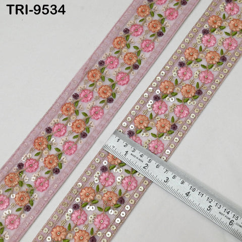 9 Yard Embroidery Ribbon Embellishments DIY Crafting Sewing Indian Sari Border Home Decor Bags Embroidered Fabric Trim Decorative Saree 60mm