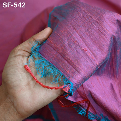 Silk Shantung Two Tone Pink Blue Pure Dupioni Fabric Yardage Wedding Bridesmaid Prom Dresses Indian Raw Silk Dupion Sewing Upholstery