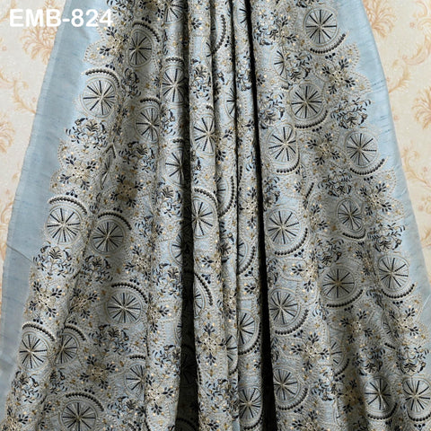 Embroidery Fabric by the yard Sewing Crafting Indian Embroidered Wedding Dress Costumes Victorian Handbags Marie Antoinette Junk Journals