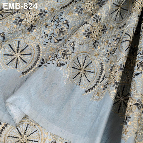 Embroidery Fabric by the yard Sewing Crafting Indian Embroidered Wedding Dress Costumes Victorian Handbags Marie Antoinette Junk Journals
