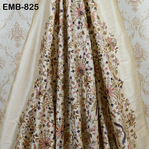 Embroidery Fabric by the yard Sewing Crafting Indian Embroidered Wedding Dress Costumes Victorian Handbags Marie Antoinette Junk Journals