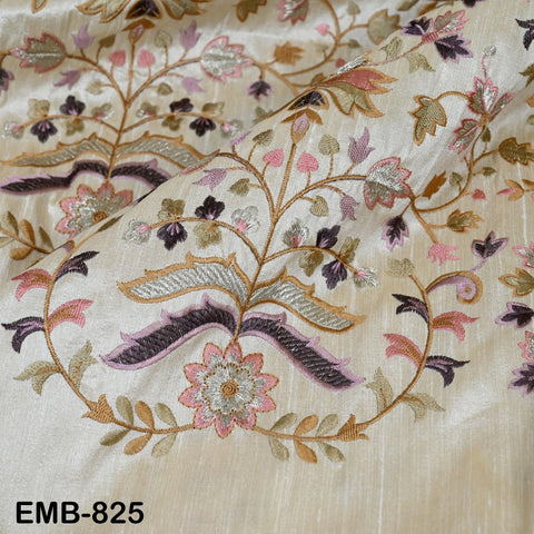 Embroidery Fabric by the yard Sewing Crafting Indian Embroidered Wedding Dress Costumes Victorian Handbags Marie Antoinette Junk Journals