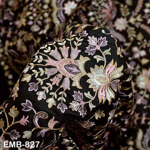 Embroidery Fabric by the yard Sewing Crafting Indian Embroidered Wedding Dress Costumes Victorian Handbags Marie Antoinette Junk Journals