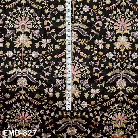 Embroidery Fabric by the yard Sewing Crafting Indian Embroidered Wedding Dress Costumes Victorian Handbags Marie Antoinette Junk Journals