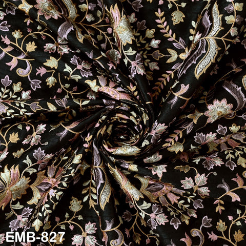 Embroidery Fabric by the yard Sewing Crafting Indian Embroidered Wedding Dress Costumes Victorian Handbags Marie Antoinette Junk Journals